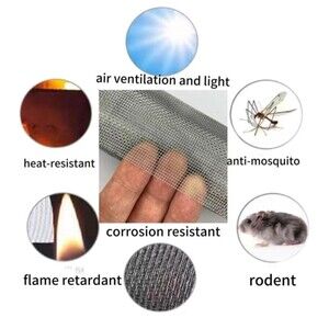 4 Pack 12"x8.25" 304 Stainless Steel Woven Wire Mesh Security Guar Cabinet Mesh